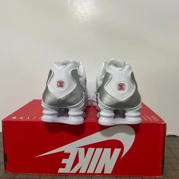 Nike Shox TL ‘White Metallic Silver Max Orange’ Womens - Picture 4 of 6
